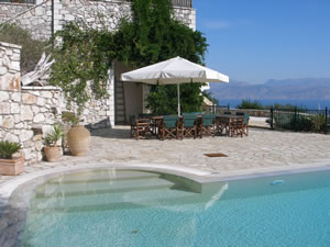 The Pool & lower terrace - Villa Sfakoi, Kassiopi, Corfu